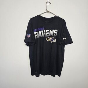 Baltimore Ravens Nike Dri Fit Shirt Size XL Athletic Cut T-shirt NFL Black